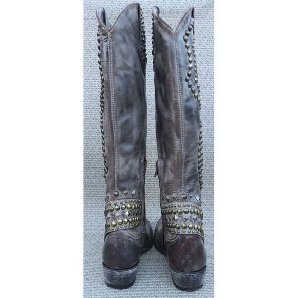 Old Gringo Belinda Womens Size 7 B Brown Studded 18.5" Tall Western Boots - Picture 4 of 16